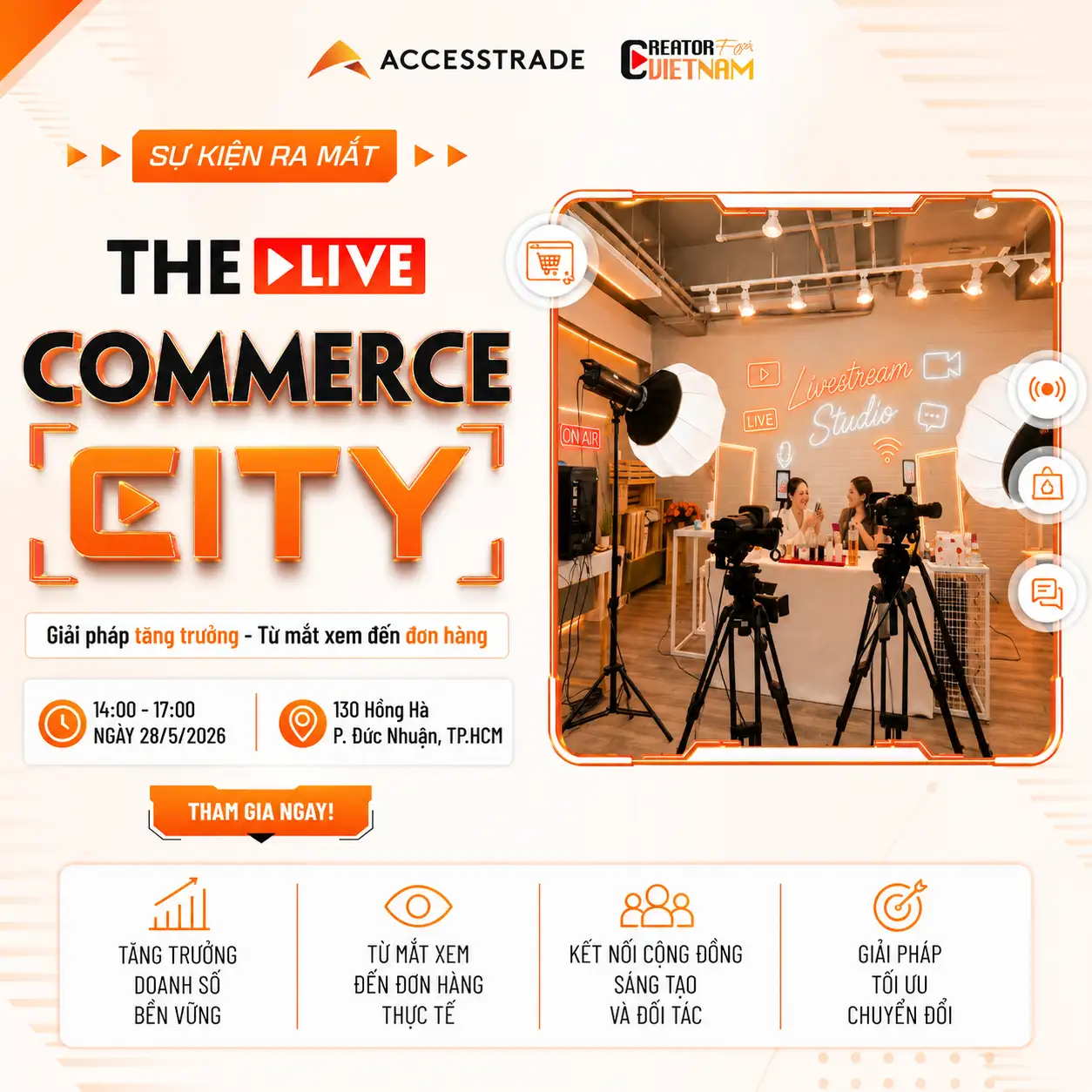 Sự kiện ra mắt | THE LIVE COMMERCE CITY: Giải pháp tăng trưởng – Từ mắt xem đến đơn hàng
