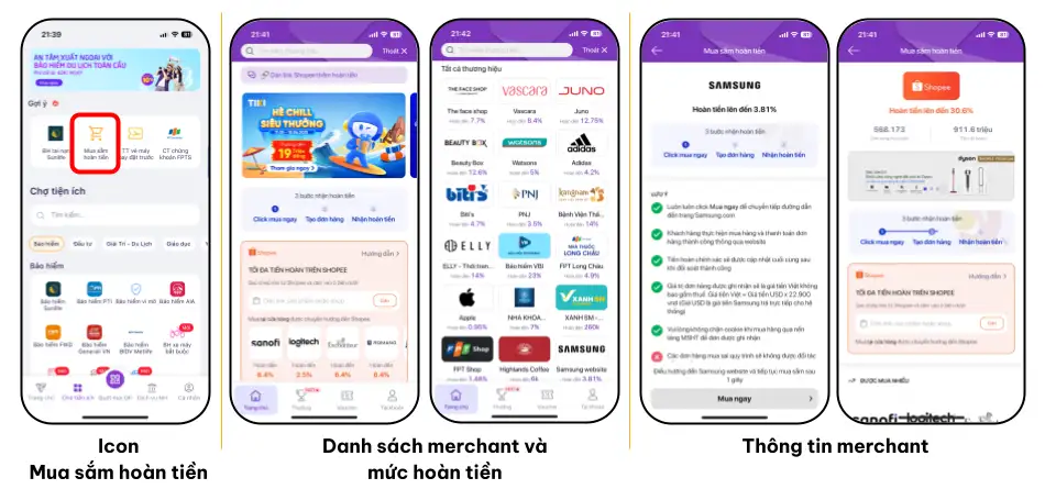 Giao diện Mua sắm hoàn tiền 1