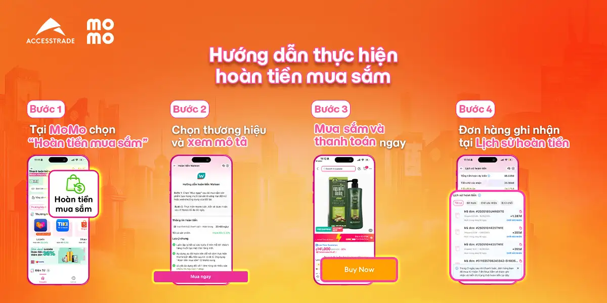 Luồng người dùng Mua sắm hoàn tiền trên MoMo